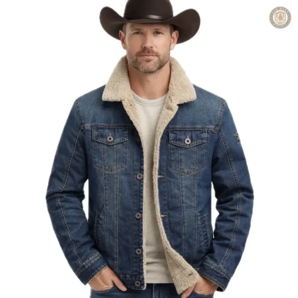 Veste en jean style cowboy pour homme