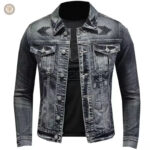 Veste denim homme avec broderies, look western unique