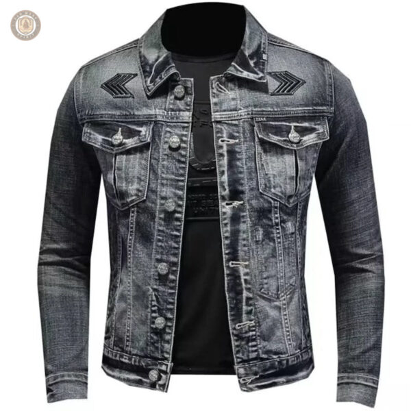 Veste denim homme avec broderies, look western unique