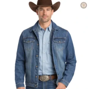 Veste en Jean Western pour homme, style muscle