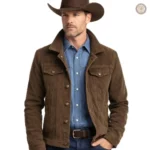 Veste homme équitation style western en cuir