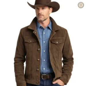 Veste homme équitation style western en cuir