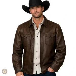 Veste homme style cowboy marron pour une allure western