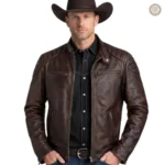 Veste Western en cuir pour homme