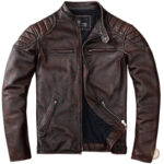 Veste en cuir style western pour homme