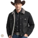 Veste en jean cowboy avec doublure en moumoute