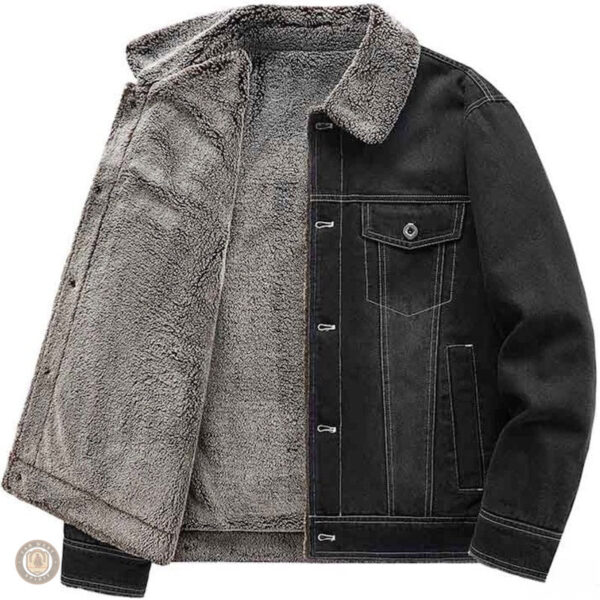 Veste western homme en denim avec intérieur chaud