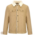 Veste en jean beige style western pour homme