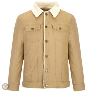 Veste en jean beige style western pour homme