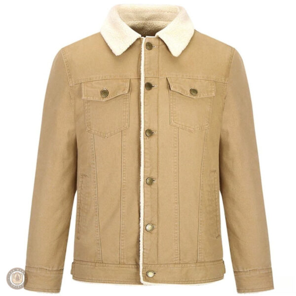 Veste en jean beige style western pour homme