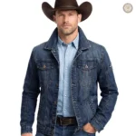 Veste en jean western pour homme, style décontracté