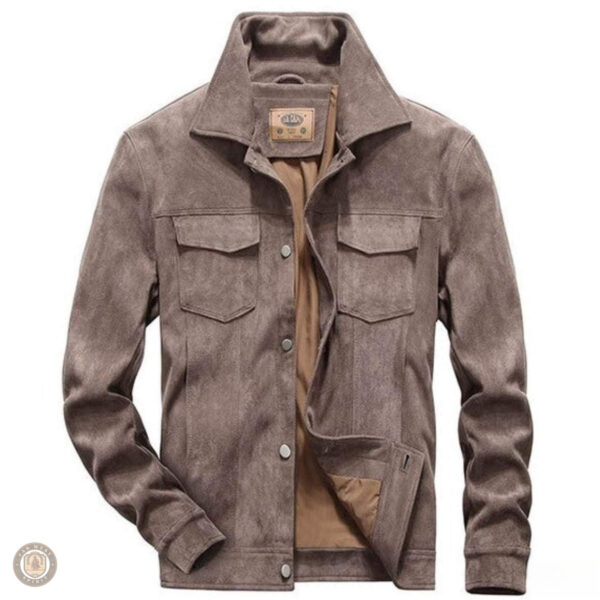 Veste de cowboy homme en cuir marron, confort assuré