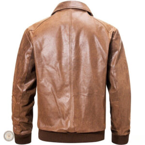 Veste homme en cuir marron, look western élégant