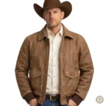 Veste en peau style western pour homme