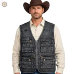 Veste cowboy sans manches pour homme