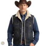 Veste cowboy sans manches pour hommes, style western