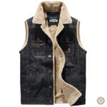 Veste western masculine sans manches, look décontracté