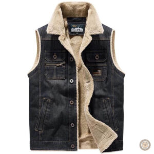Veste western masculine sans manches, look décontracté