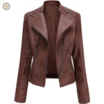 Veste western en simili cuir pour femme