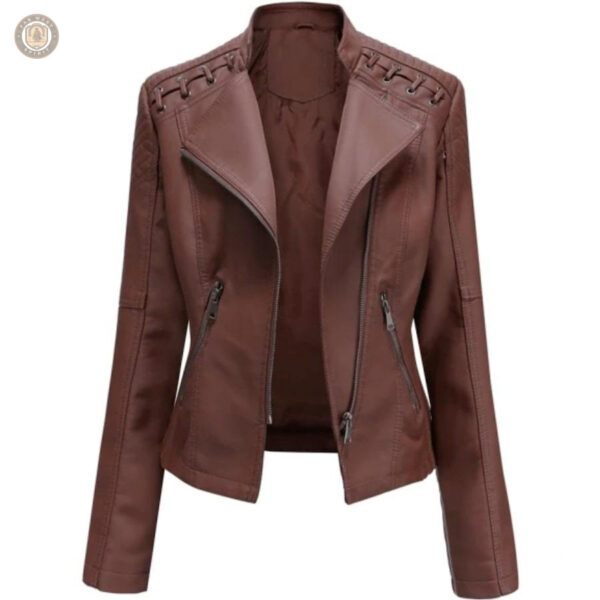 Veste western en simili cuir pour femme