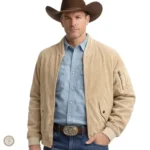 Veste western homme en couleur sable, style décontracté