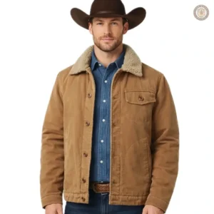 Veste western en velours côtelé pour homme