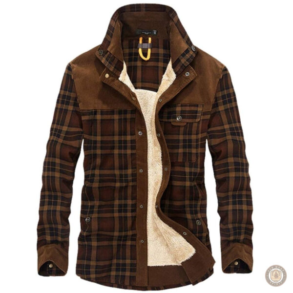 Veste à carreaux style western pour hommes