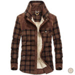 Veste western en tissu à carreaux pour homme