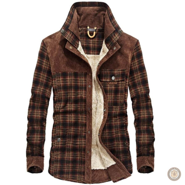 Veste western en tissu à carreaux pour homme