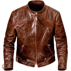 Veste homme style western en couleur chocolat