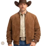 Veste western en daim pour homme élégante et confortable