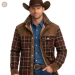 Veste Western pour homme avec doublure fourrée