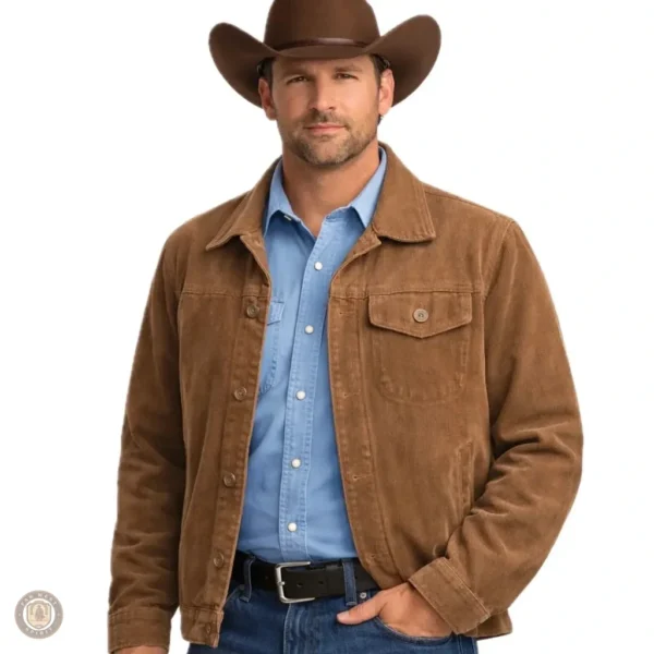Veste Western en velours pour homme
