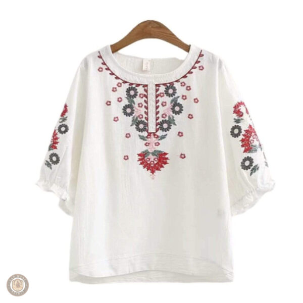 Blouse style western pour femme avec motifs indiens