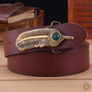 Ceinture femme en cuir au design plume